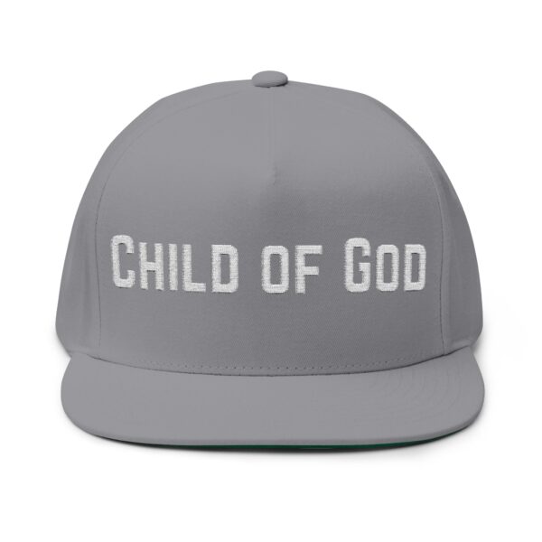 Christian men's Child of God Flat Bill Cap Hat (Embroidery) - Image 9