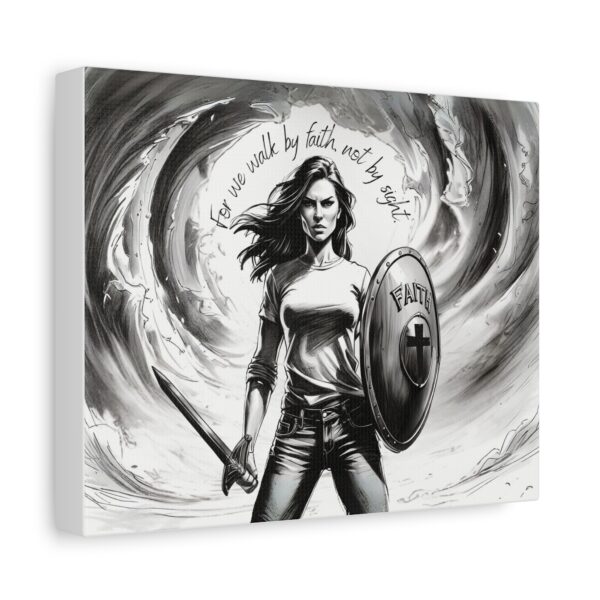 Christian scripture canvas art print wall decor, Stretched, 1.25" Walk by faith - Image 2
