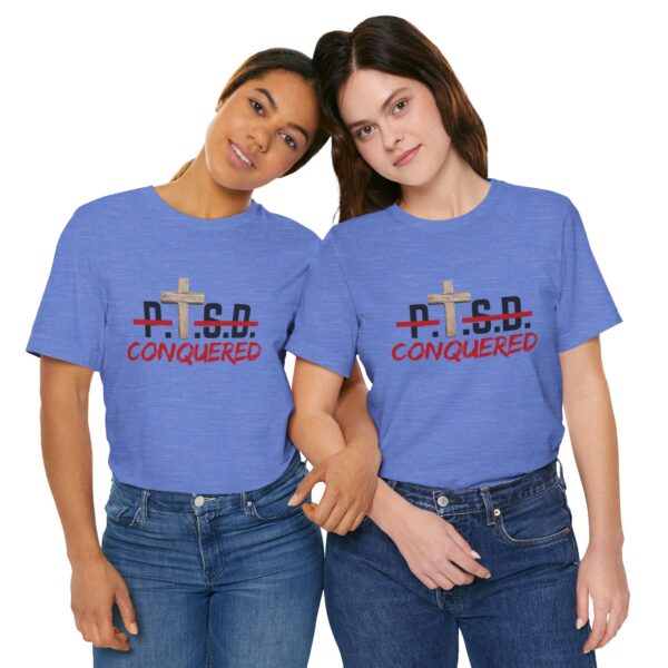 Christian women’s PTSD cross T-Shirt - Image 44