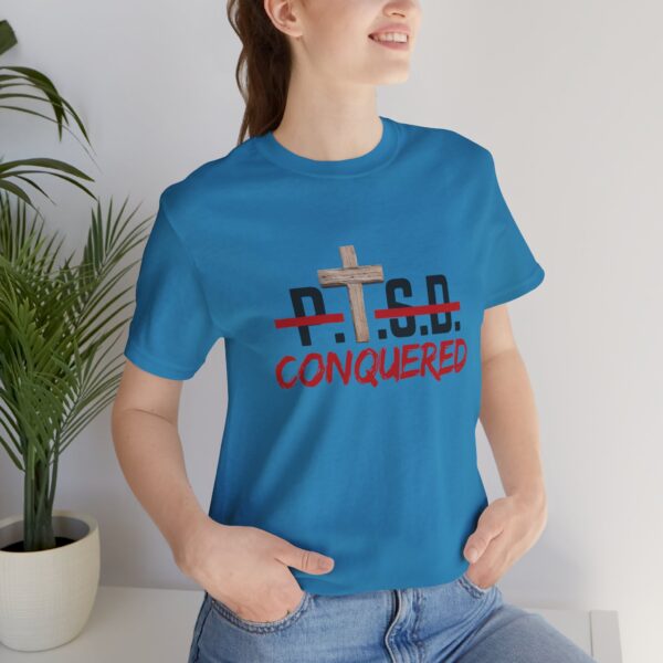 Christian women’s PTSD cross T-Shirt - Image 34