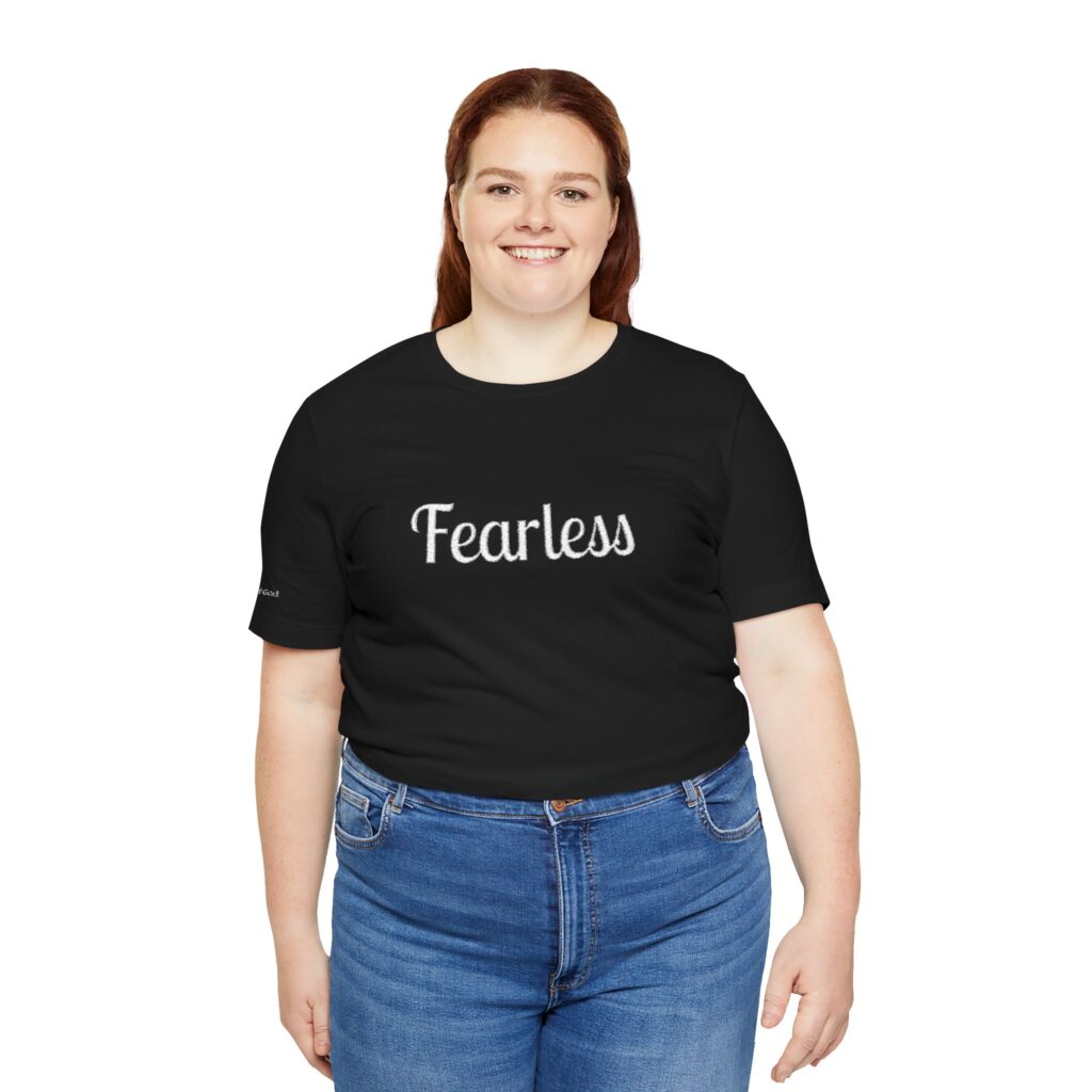 Christian women's fearless Jersey Short Sleeve Tee T-Shirt (Embroidery)
