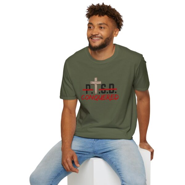 Christian men's PTSD cross T-Shirt - Image 2