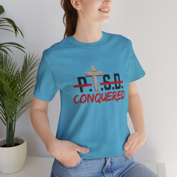 Christian women’s PTSD cross T-Shirt - Image 49