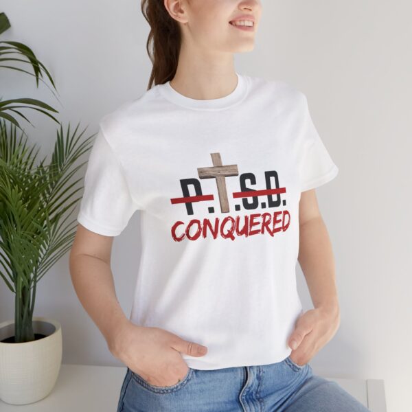 Christian women’s PTSD cross T-Shirt - Image 4