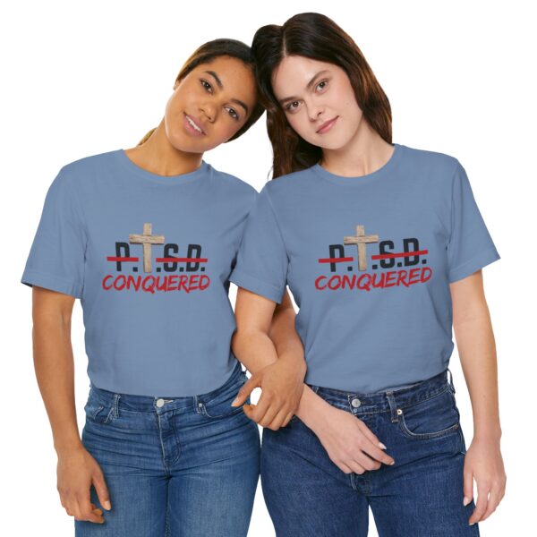 Christian women’s PTSD cross T-Shirt - Image 47