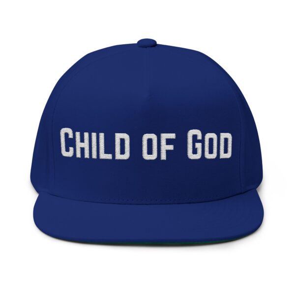 Christian men's Child of God Flat Bill Cap Hat (Embroidery) - Image 5