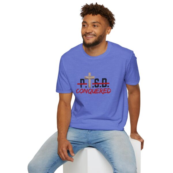 Christian men's PTSD cross T-Shirt - Image 32