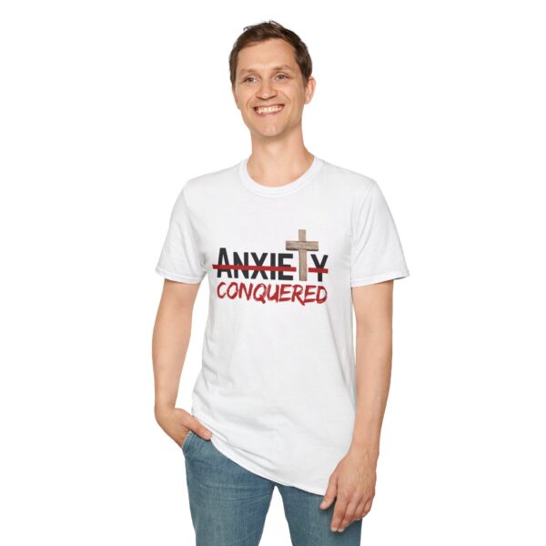 Christian men's anxiety cross T-Shirt - Image 4
