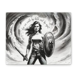 Christian scripture canvas art print wall decor, Stretched, 1.25" Walk by faith