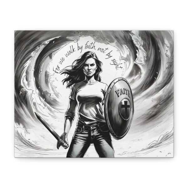 Christian scripture canvas art print wall decor, Stretched, 1.25" Walk by faith
