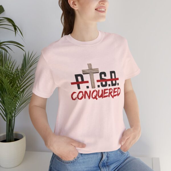 Christian women’s PTSD cross T-Shirt - Image 7