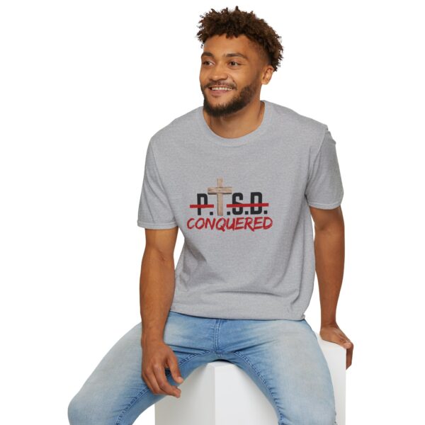 Christian men's PTSD cross T-Shirt - Image 11