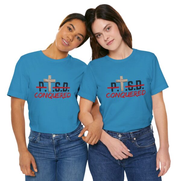 Christian women’s PTSD cross T-Shirt - Image 35