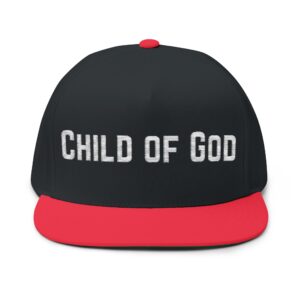 Christian men's Child of God Flat Bill Cap Hat (Embroidery)