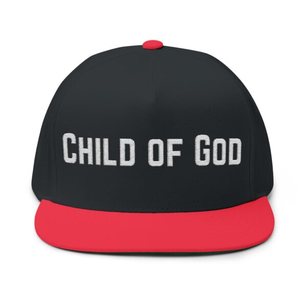 Christian men's Child of God Flat Bill Cap Hat (Embroidery)