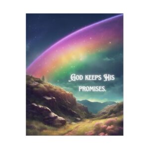 Christian God keeps His promises rainbow poster print wall decor