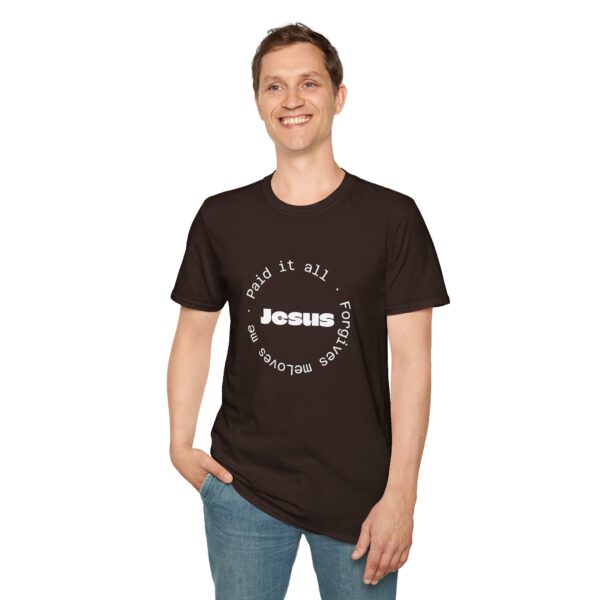 Christian men's Jesus paid it all T-Shirt - Image 25
