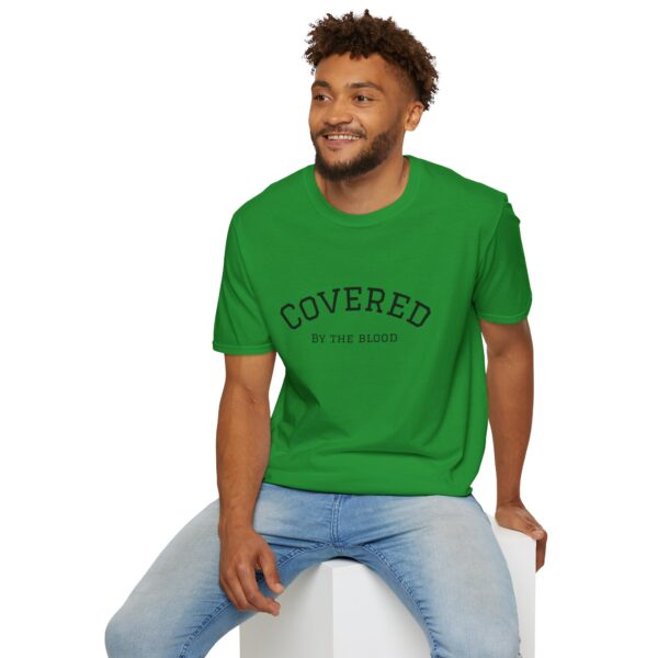 Christian men's covered by the blood Jesus cross T-Shirt - Image 26