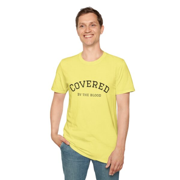 Christian men's covered by the blood Jesus cross T-Shirt - Image 19
