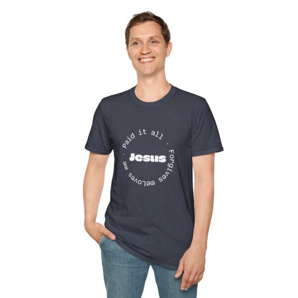 Christian men's Jesus paid it all T-Shirt - Image 40