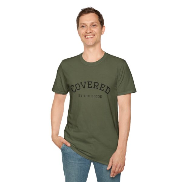 Christian men's covered by the blood Jesus cross T-Shirt - Image 22