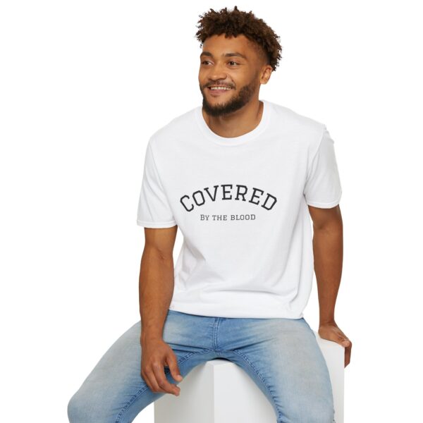 Christian men's covered by the blood Jesus cross T-Shirt - Image 8