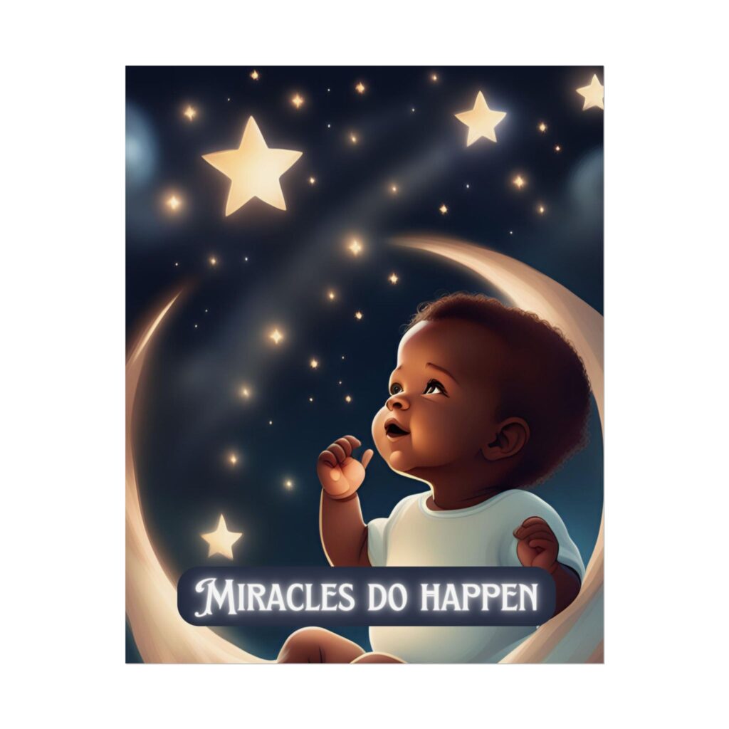 Christian miracles do happen baby poster print wall decor baby shower gift
