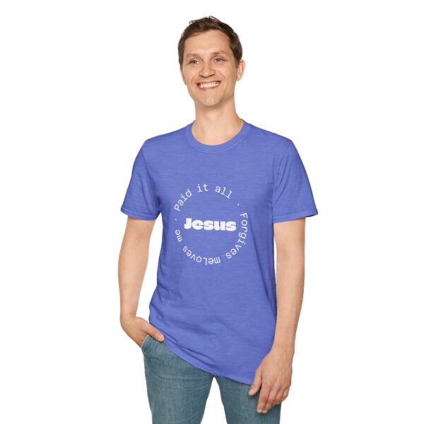 Christian men's Jesus paid it all T-Shirt - Image 13