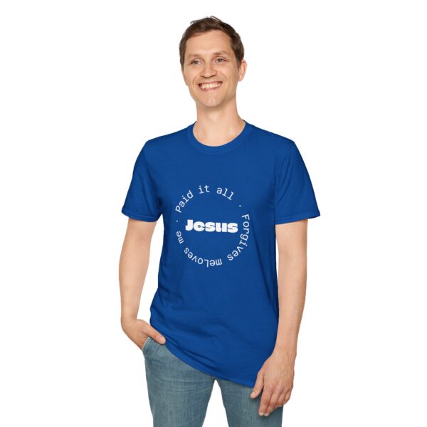 Christian men's Jesus paid it all T-Shirt - Image 37