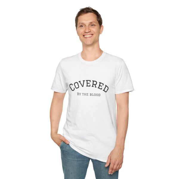 Christian men's covered by the blood Jesus cross T-Shirt - Image 7