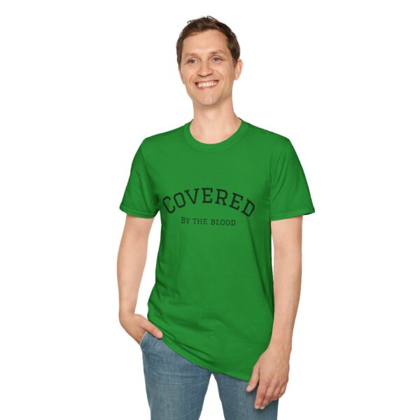 Christian men's covered by the blood Jesus cross T-Shirt - Image 25