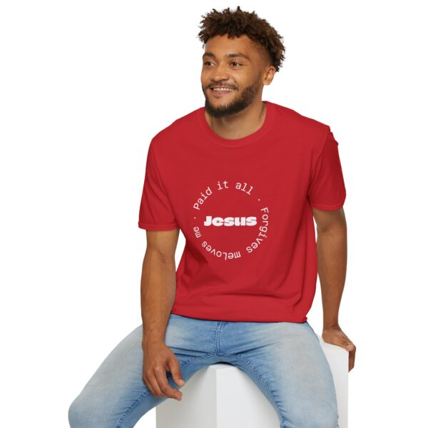 Christian men's Jesus paid it all T-Shirt - Image 47