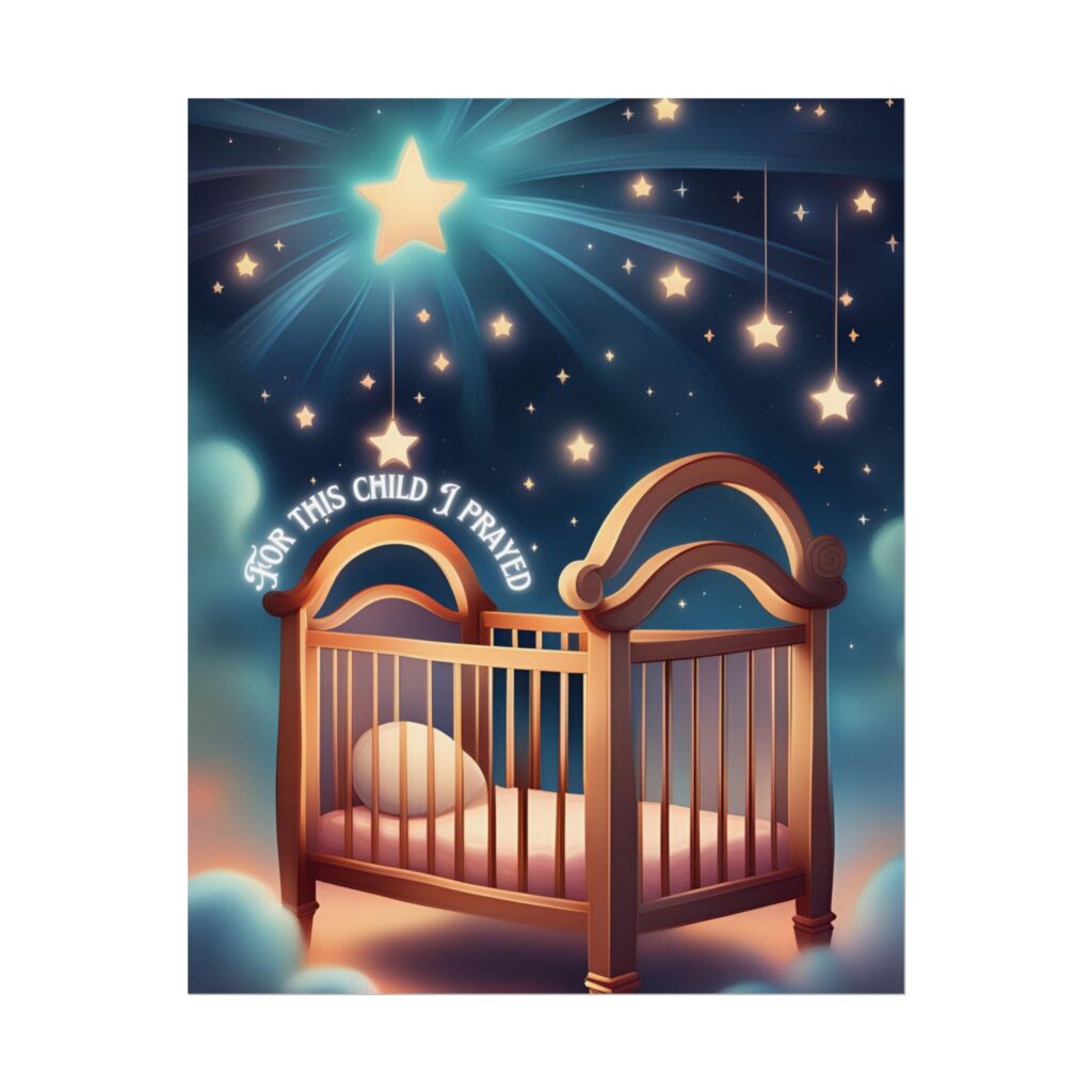 Christian For this child I prayed scripture baby poster print wall decor