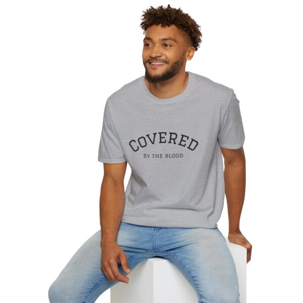 Christian men's covered by the blood Jesus cross T-Shirt - Image 14