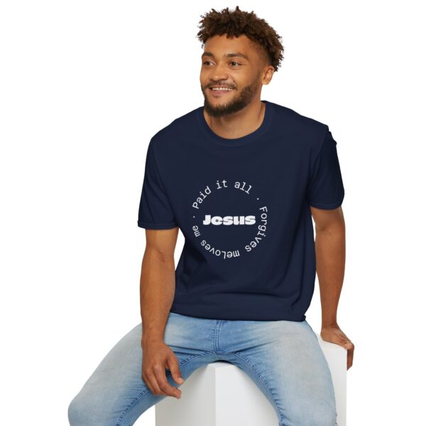 Christian men's Jesus paid it all T-Shirt - Image 2